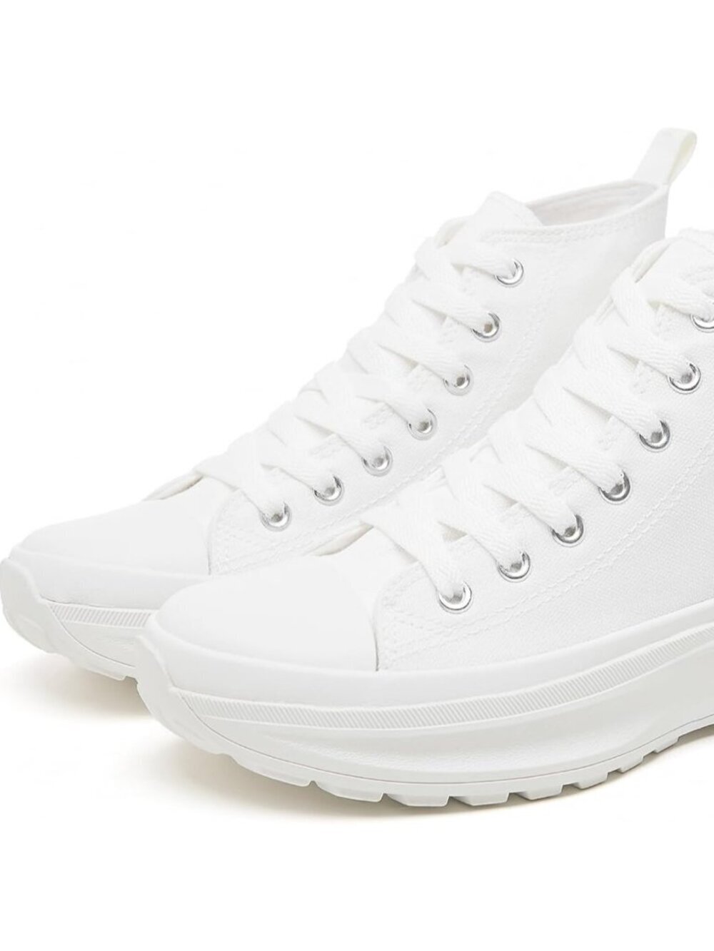 Women White High Top  Classic Casual Platform Comfortable Sneakers Shoes
